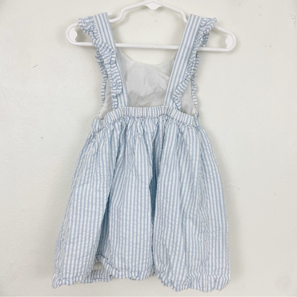 Baby Mini Boden Bunny Easter Embroidered Seersucker Pinafore Dress 18-24M - Picture 3 of 4